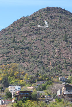 Letter "J" on Hill Above Jerome AZ